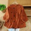 DIMANAF 2026 Plus Size Women Blouse Shirts Tunic Summer Oversize Loose Casual Cotton Linen Lady Tops Embroidery Floral