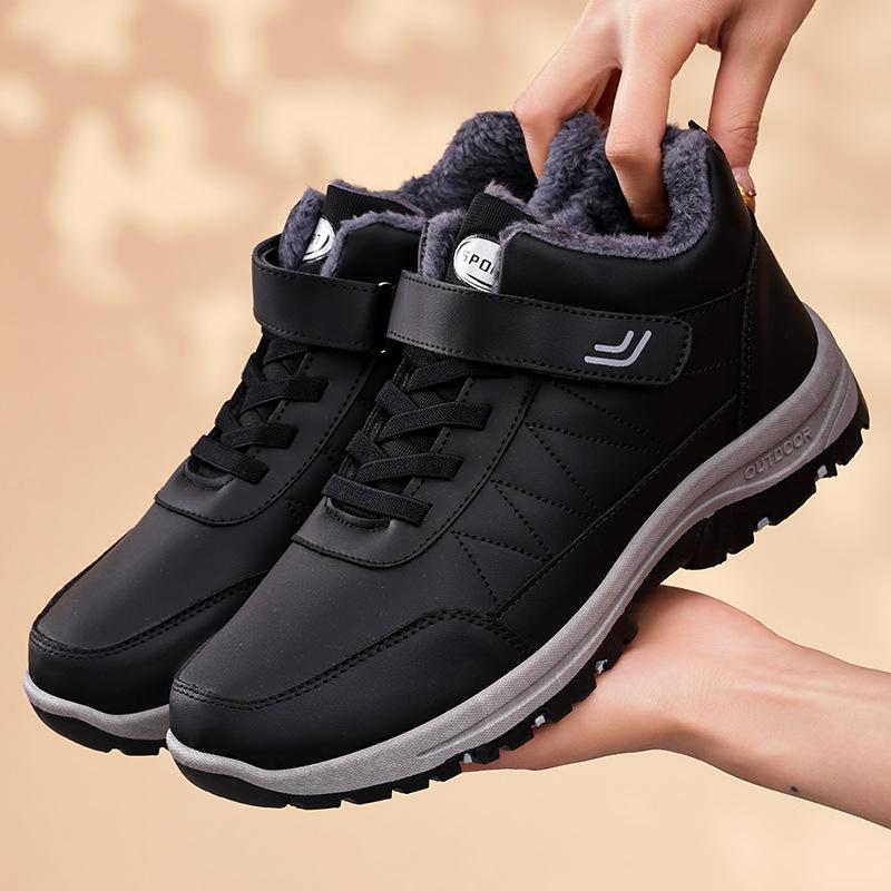 

Мужские комфортные зимние ботинки с меховой подкладкой, теплые ботильоны, водонепроницаемые, противоскользящие, зимняя уличная обувь для мужчин, кроссовки для ходьбы на шнуровке, трекинговые ботинки для хайкинга 40