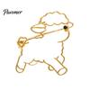 Tägliches Accessoire Hohl Lamm Brosche Reversnadel, Goldbeschichtete Legierung Tier Abzeichen Kleider Dekorative Nadel Kleidung für Party Jacken