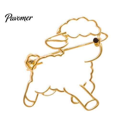 Tägliches Accessoire Hohl Lamm Brosche Reversnadel, Goldbeschichtete Legierung Tier Abzeichen Kleider Dekorative Nadel Kleidung für Party Jacken