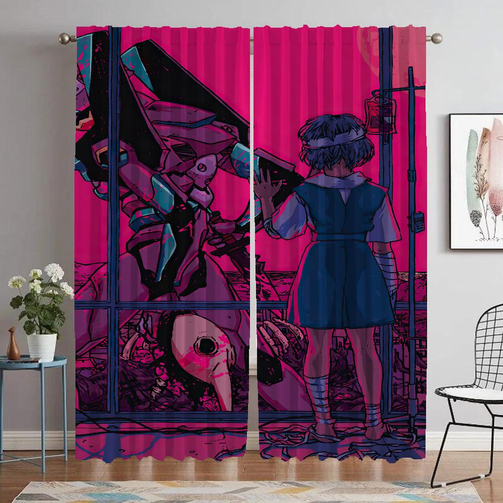 Evangeliones Home Interior Curtains for Camera Halloween Decoration Curtains Child Room Living Room Curtain Tulle for Bedroom