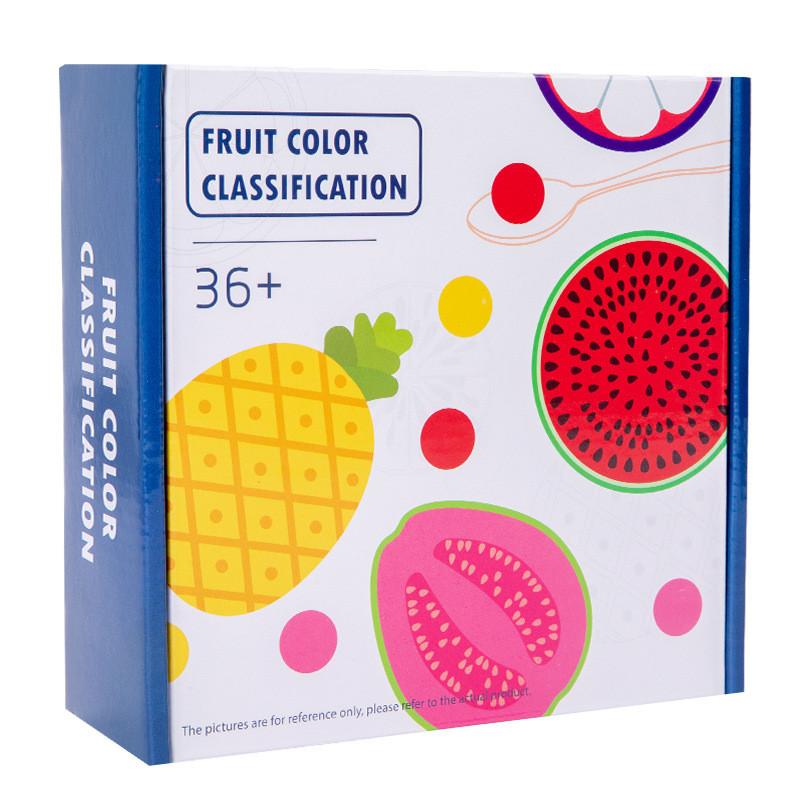 

Color Wooden Educational Matching Toy With Fruit Bead Clips For Early Learning