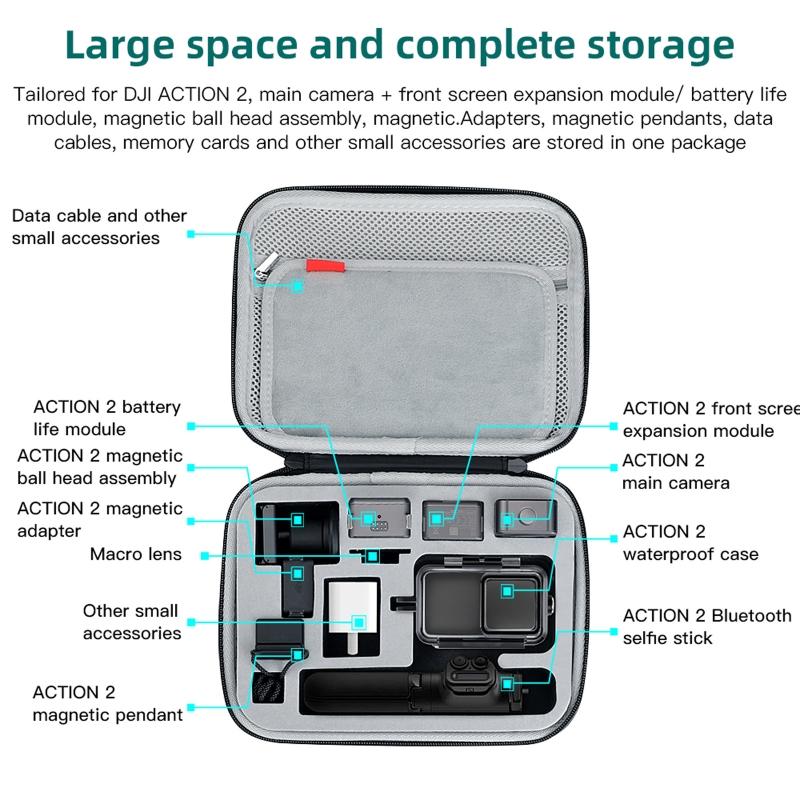 Storage Handbag Travel Carrying for Case Pouch Hard EVA for  Shock-proof Bag for  Action 2 Sports Camera Accessorie