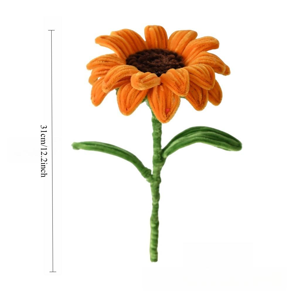 1 Stück Sonnenblume Fertigprodukt, Pfeifenreiniger, handgefertigte gewebte künstliche Blume, geeignet als Abschlussgeschenk oder Feiertagsgeschenk für Lehrer.