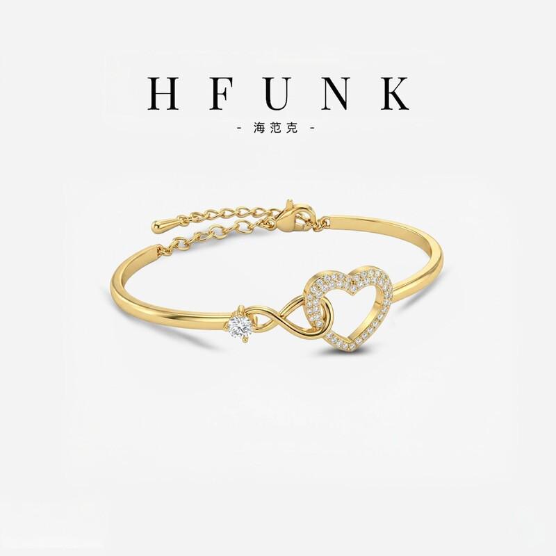 Elegant Hollow Heart Link Bracelet Women Gold Or Plated Copper Lightweight Luxury Jewelry Design 2026 Bracelet - Gold