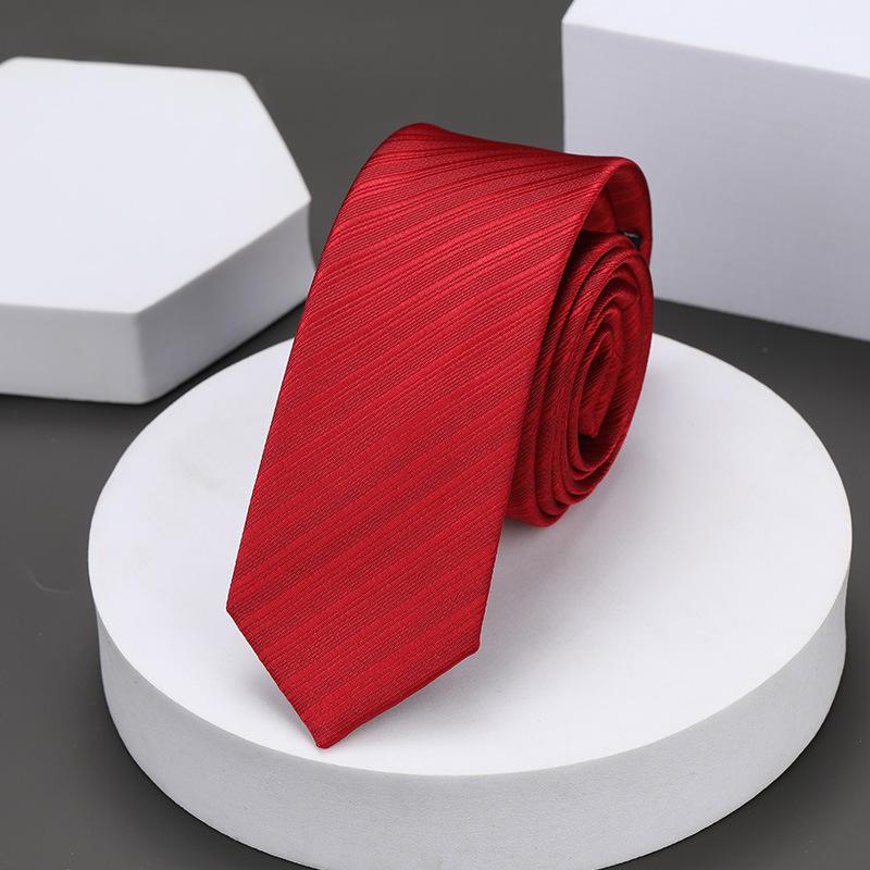 Korean Version Of Casual 5Cm Men'S And Women'S Business Dress Groom Wedding Stripe Hand Play Work Narrow Lazy Solid Color Tie