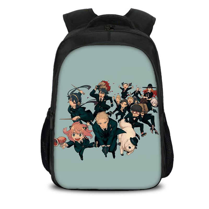 SPY×FAMILY Dubbellaags Rugzak Duurzaam, Trendy, Veelzijdig, Grote Capaciteit Cartoon Schooljongen en Meisje Verjaardag Beste Cadeau