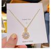 Women Light Luxury Full Diamond Zircon Flower Fashion Clavicle Necklace