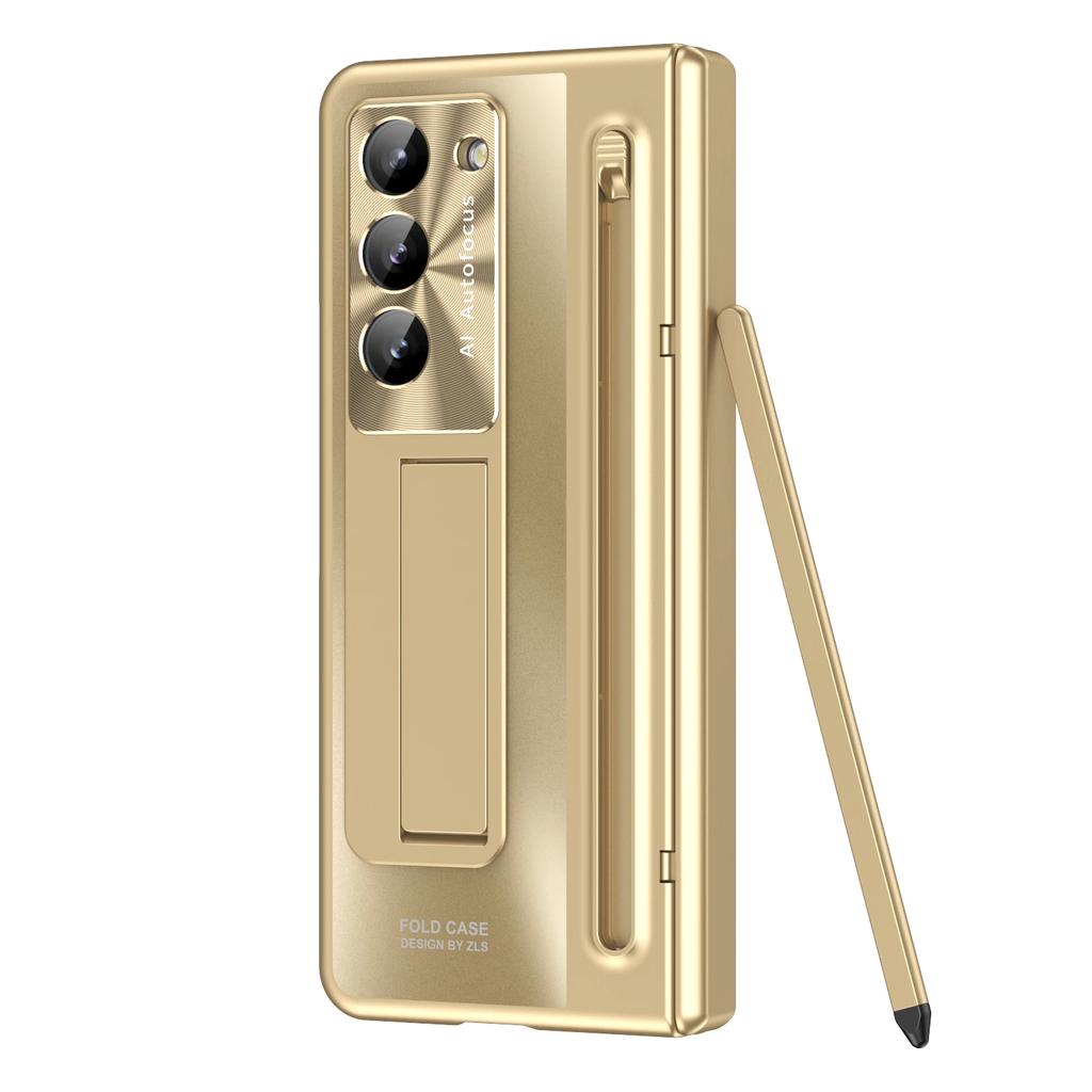 With Touch Pen Case Hinge Magnetic Armor Plating Kickstand 360 Full Protector Folding Cover For Samsung Galaxy Z Fold 6 5 4 3