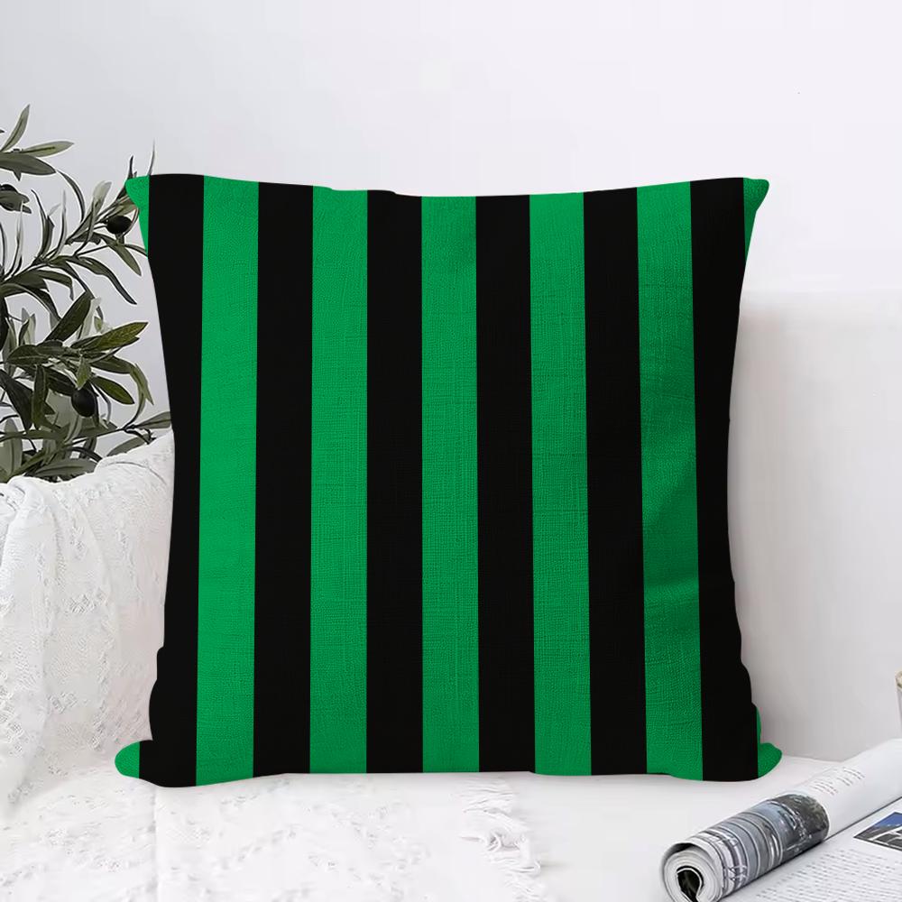Hot selling black and green Cushion Cover Breathable Linen Pillow Cover SkinFriendly Home Decor Pillowcase with Hidden Zipper