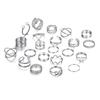 22-Piece Multi-Joint Ring Set for Women: Heart and Butterfly Designs