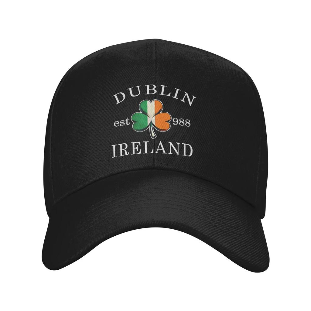 Dublin Ireland Saint Patricks Day Green Shamrock Sun Baseball Cap Summer FeUnisex Unisex Hip Hop Hats High Sports Baseball Caps