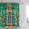 Mexican-Style Colorful Female Shower Curtain-Lady In Bright Attire, Cacti, Watermelons,Birds & Flowers, High-Quality, Waterproof