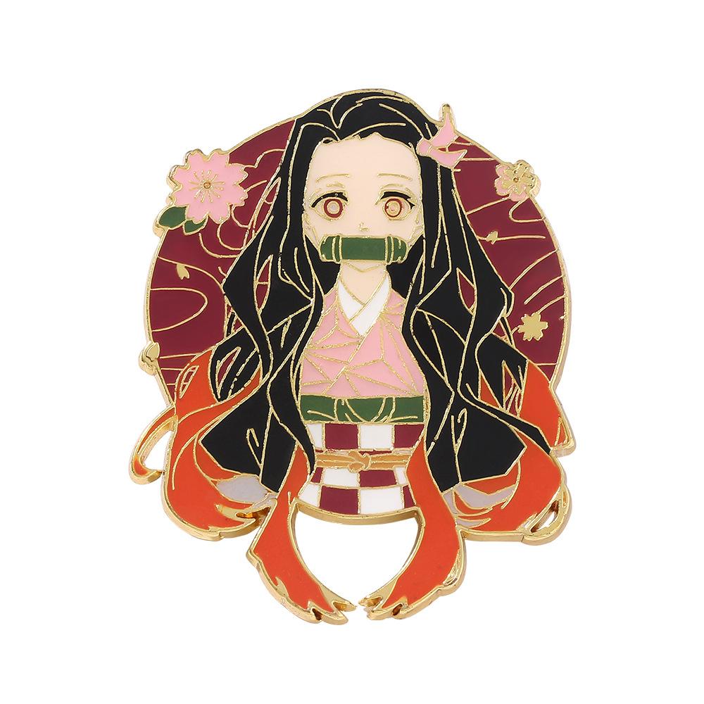 Demon Slayer Anime Lapel Pins Backpack Jeans Enamel Brooch Pin Women Fashion Jewelry Gifts Cartoon Badges
