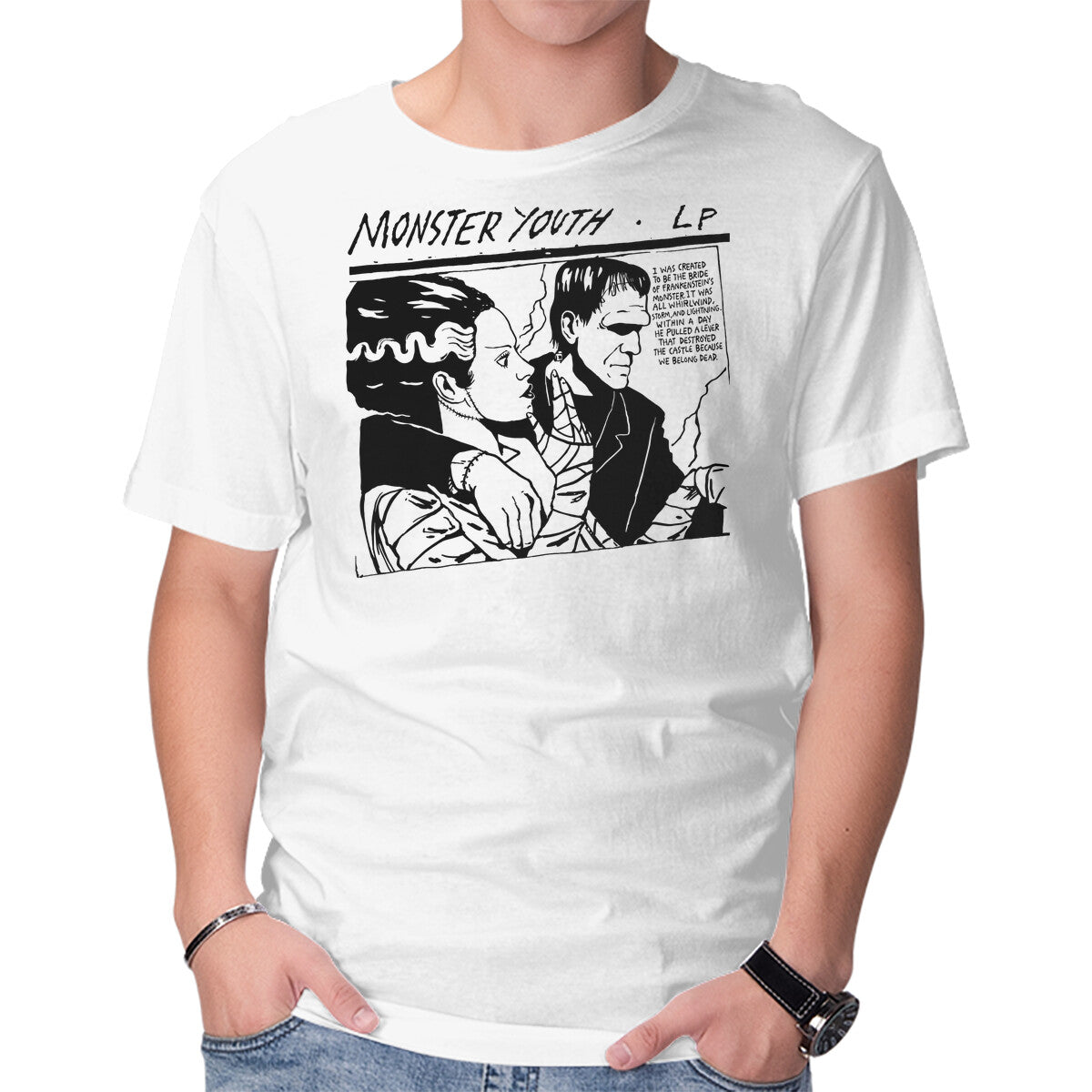 Unisex Crew Neck T-Shirt The Monster Youth Graphic Short Sleeve Casual Tee L