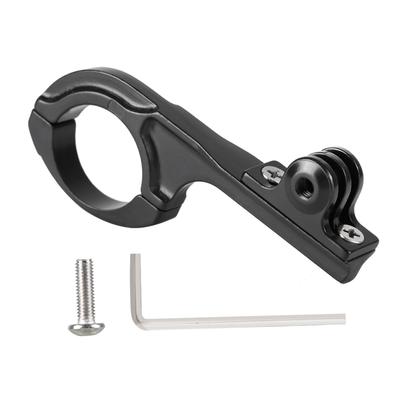 Supporto per manubrio per bicicletta in lega di alluminio a forma di Q, adattatore per GoPro 3, 4, 5, 6, 7, nero