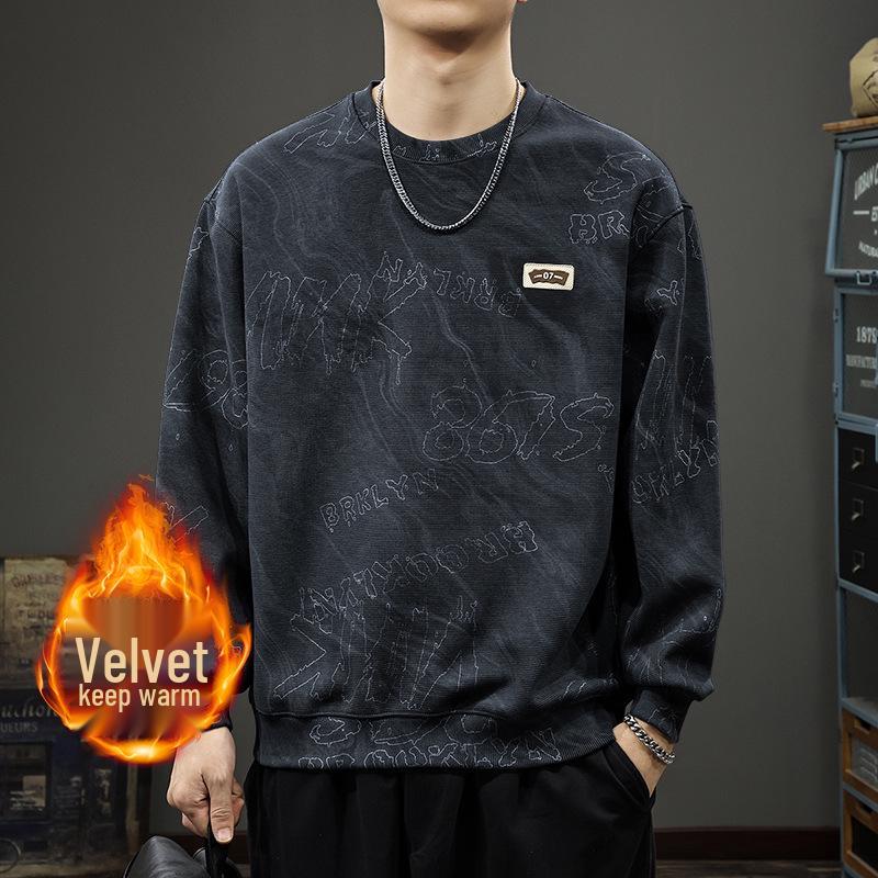 2025 Men's Rascally Cool Cloud Dye Washed Hoodie - Heavyweight Long Sleeve Casual Jacket for Spring & Autumn
