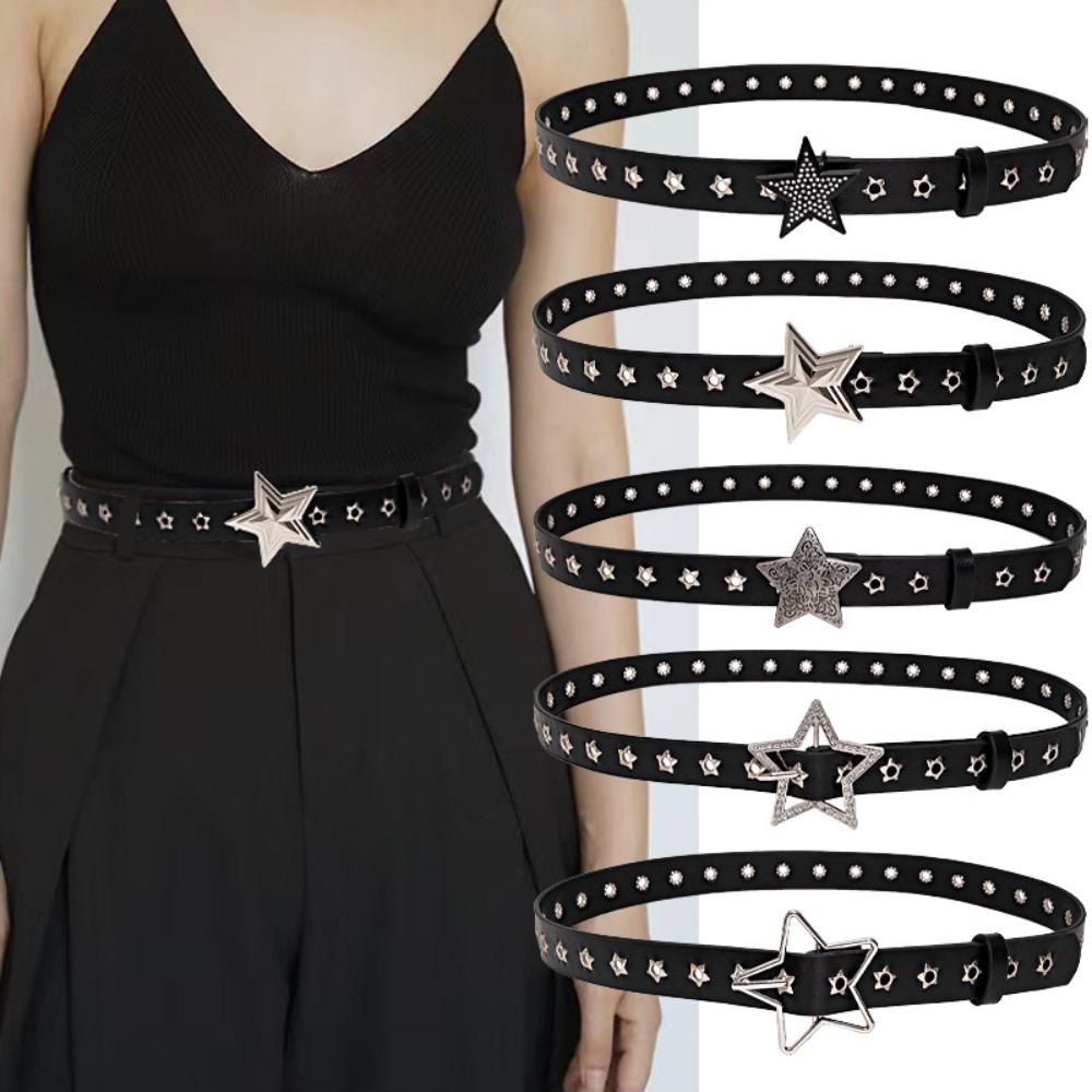 

Hip Hop Gothic Leather Belt Punk Waist Band Fashion Pin Buckle Waistband For Women Man 01