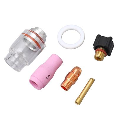 Kit de 6 Pièces Buse Torche Tig Lentille à Gaz 2.4mm Anti-Fissure Robuste Fiable Verre pour Torche TIG WP 9 20