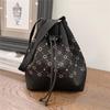 Korean Style Knit Shoulder Bag with Drawstring & Magnetic Snap - Versatile, Large Capacity Tote for Women