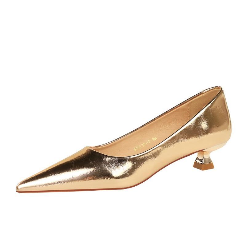 Fashion Mid-Heels 3.5cm Women's Shoes Slim Heels Shallow Mouth Ladies Pumps Ladies Single Stiletto Sexy Banquet Shoes Zapatos De Mujer