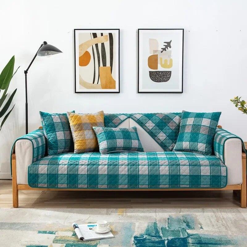 

Простая хлопковая подушка для дивана, декоративные чехлы для секционных диванов, тканевые противоскользящие подушки с решетчатым узором, чехол для дивана для домашнего декора Pillow cover 1 Pc