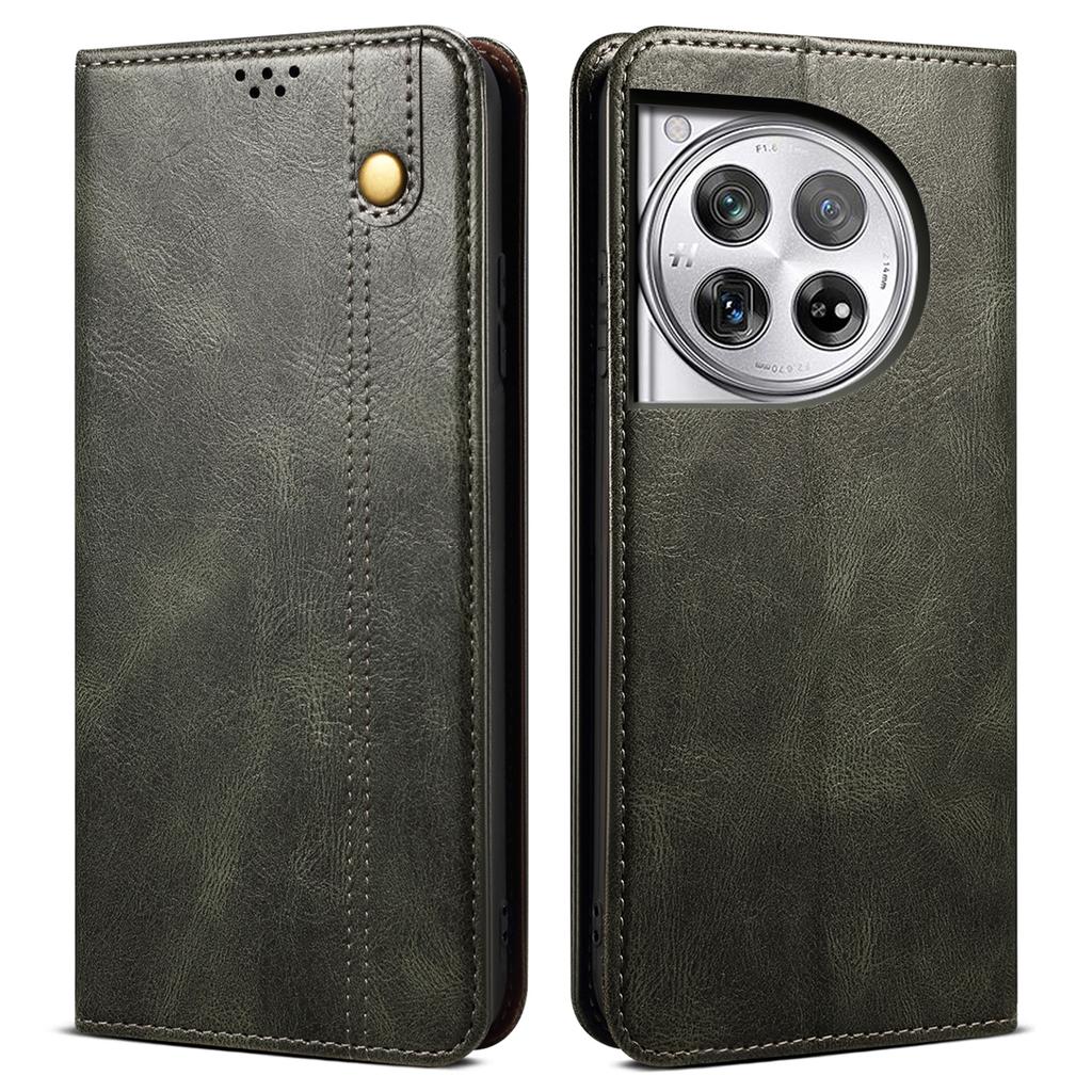 For OnePlus Ace 3 5G/12R 5G Case Waxy Crazy Horse Texture PU Leather Cover Phone Wallet