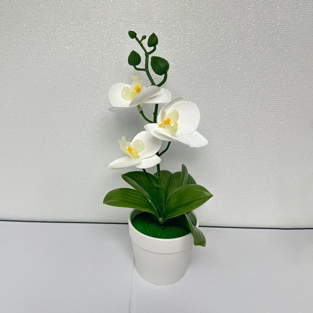 Compact Design Fake Flower Plant Phalaenopsis Bonsai Easy To Style