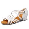 Kinder Mädchen Leder Latein Tanzschuhe Weiche Sohle Modern Social Gesellschaftstanzschuhe Salsa Tango Niedriger Absatz 3.5cm