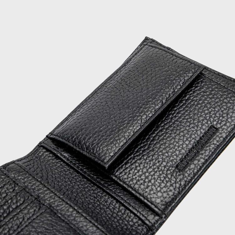 Emporio Armani Simple Logo Casual Portable Leather Wallet Men wallet Black EM003591-AF19355-UC001