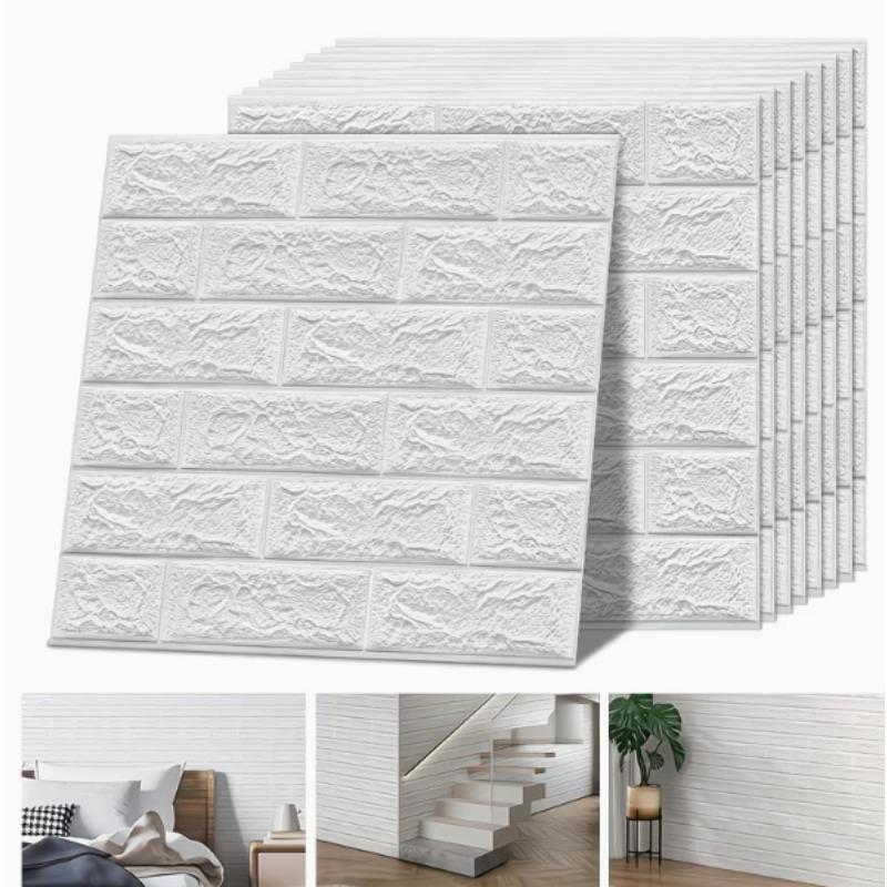 Vintage 38.5X35cm Moisture-proof 3D Solid Color Self-adhesive Wallpaper for Bedroom Wall Stickers