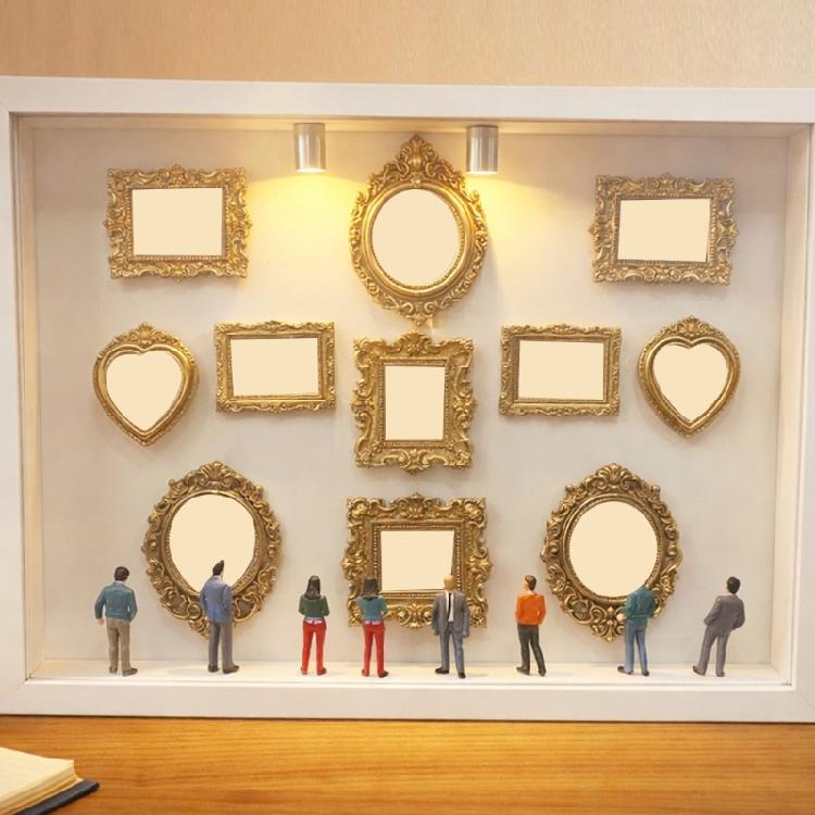 Boîte DIY Mini Musées Silhouettes avec Mini Cadre Figures Ombres Cadre Boîte Ensemble Personnaliser DIY Vitrine d'Affichage Souvenir Photo