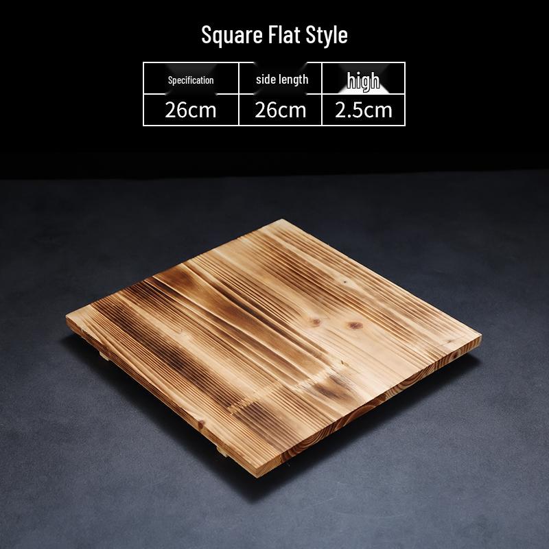 High-Temperature Resistant Fir Wood Heat Insulation Tray for Clay Pot Grilling