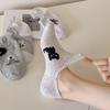 Spring and Summer Low-top Socks, Thin Invisible Boat Socks, Women's Breathable Dot Yarn Cotton Socks, Cartoon Anti-slip Short Socks