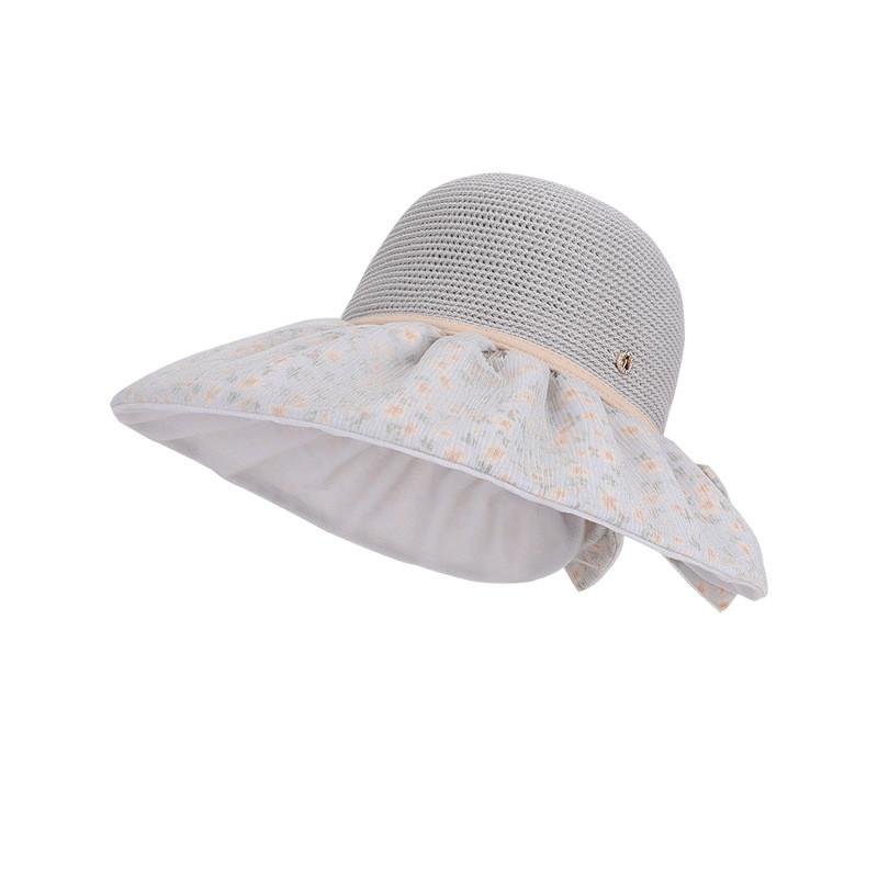 Korean Style Butterfly Bow Sun Hat With Wide Brim For Summer Outdoor Sun Protection