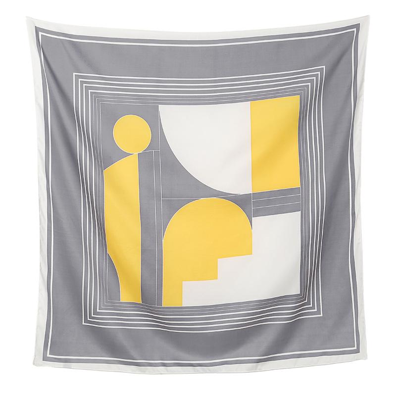 90*90cm Imitation Silk Square Scarf Printed Foulard Shawl Innovative Design Pattern Turban Polyster Headband Islamic Hijabs