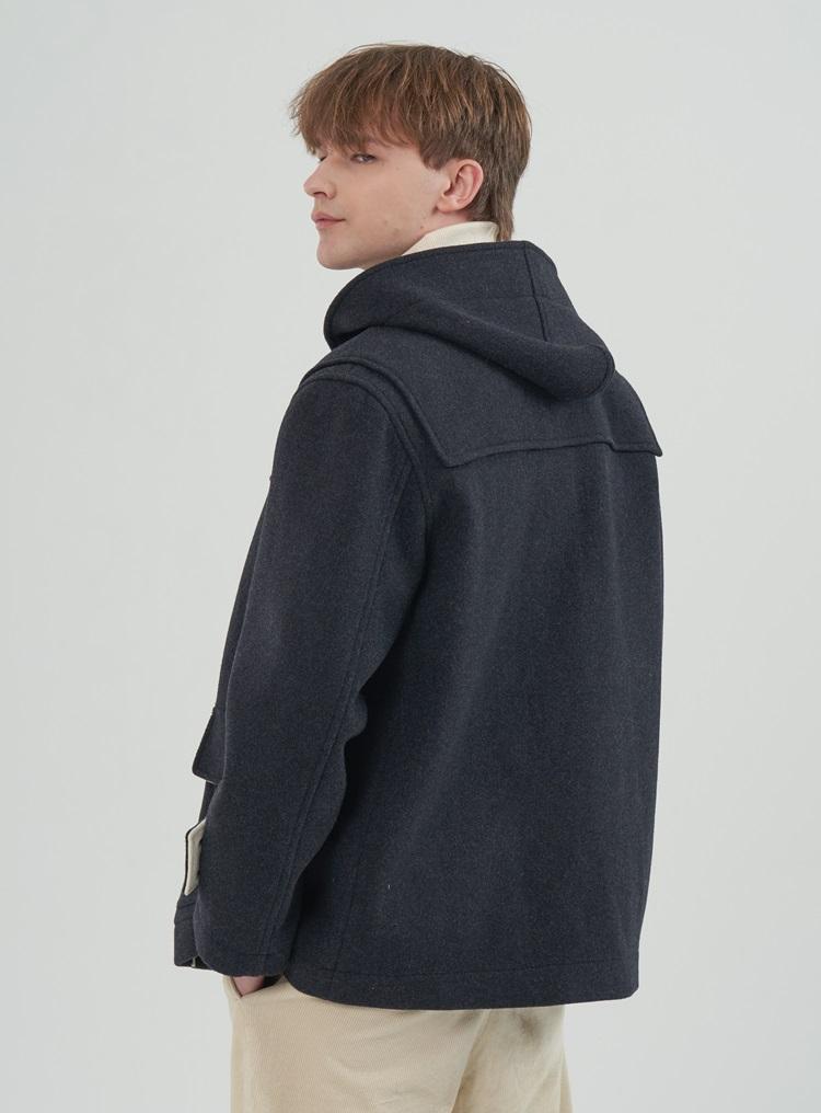 Comspace1980 Wool Blend Duffle Short Coat_Charcoal