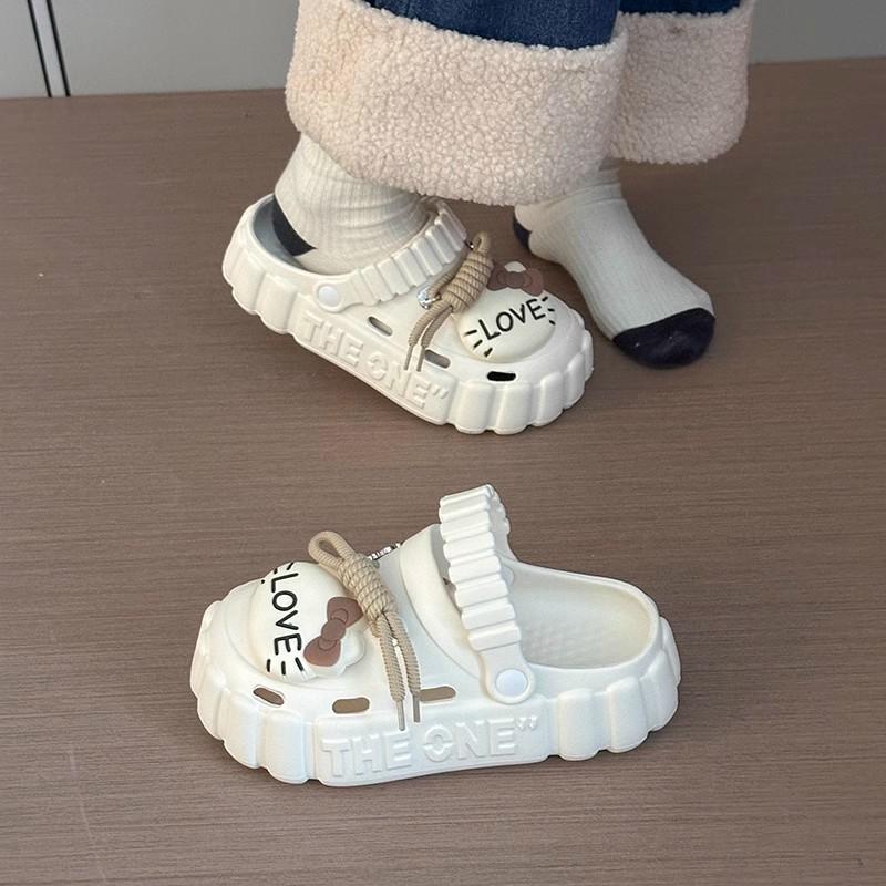 Fashion hole shoes spring and summer new non-slip garden shoes EVA outer wear women's cool slippers thick-soled beach DIY bag