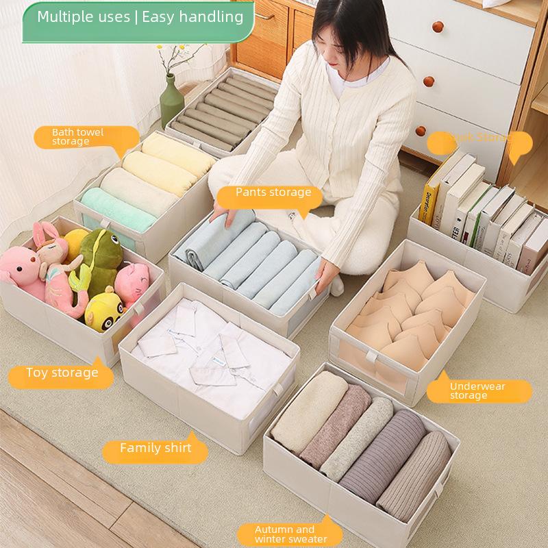 Cutii de depozitare pentru haine pliabile, organizatoare de dulap din material textil cu capace, cutii de depozitare pentru haine, jucării, pantofi, dormitor, sufragerie din bumbac (12L)