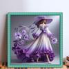 Girl Printed Cross Stitch Kit 45x45cm DIY 11CT Embroidery Craft Set Home Decor
