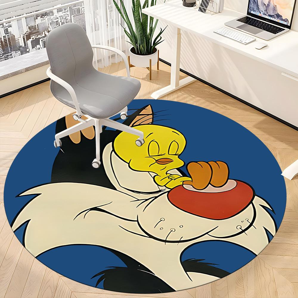 Character Office Round Area Rug, Under Office Chairs Bedroom Living Room Home Decor A1022298