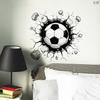 2026 World Cup 3D Football Wall Stickers, Breaking Through Wall Effect Removable Self-Adhesive Vinyl Decals