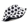 1pc Sunscreen Bucket Hat Football Print Fisherman Hat Double Sides Flat Top Panama Caps for Men Women Reversible Outdoor Sun Hat