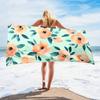 1pc Floral Beach Towel - Quick-Dry Microfiber,Lightweight & Absorbent, Vibrant Orange & Green Floral Design, Compact Travel Pool