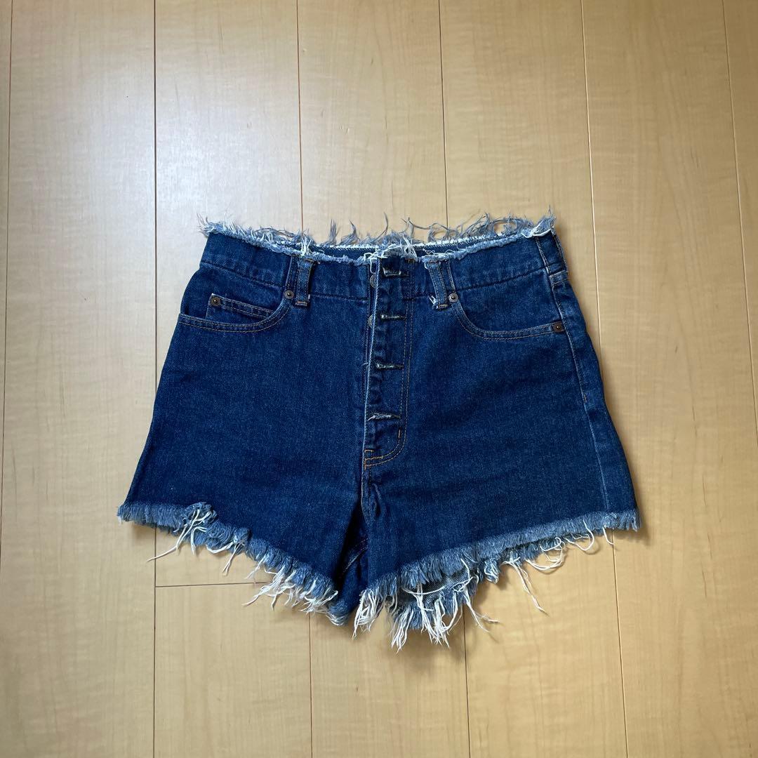 MOUSSY dark blue high waist shorts