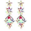 Modern Geometric Alloy Drop Earrings With Sparkling Crystals For Women Fashion Jewelry