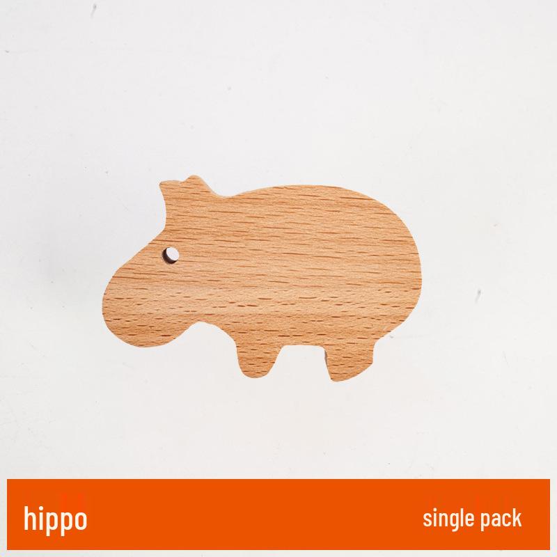 Creative Animal Adhesive Coat Hook - Beech Wood Star & Moon Design for Nordic Decor