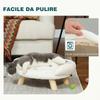 Pet Sofa for Small Dogs & Cats, Removable Plush Cover with Backrest, 47x40x20 cm, Cream