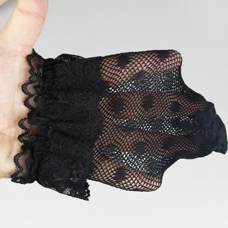 Lace Socks Fishnet Ruffle Frilly Ankle Socks Mesh Hollowout Patterned Anklet Stockings for Women Girls Hosiery Gift