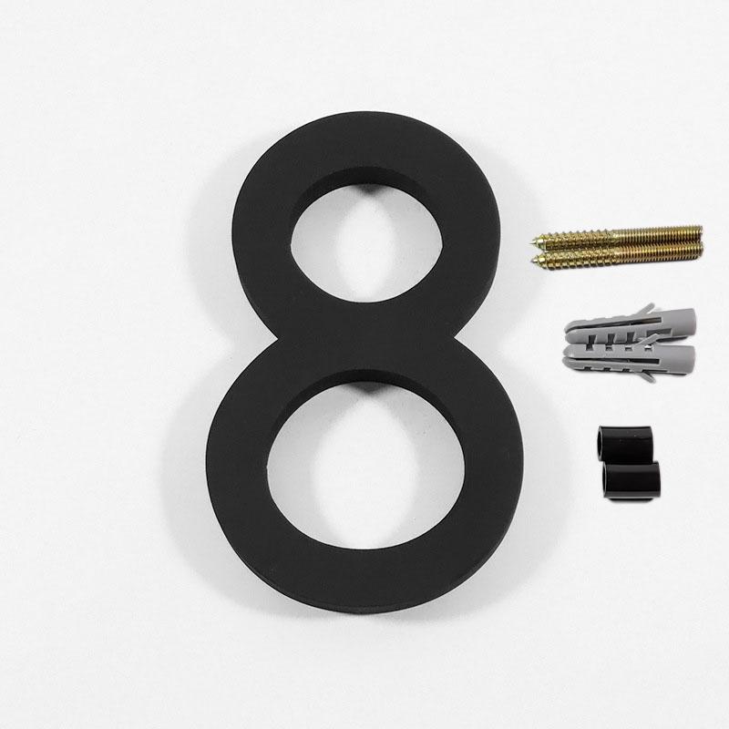 0-9 Floating House Number Doorplate Modern Door Home Outdoor Black Numbers Address Plaque Dash Slash Sign